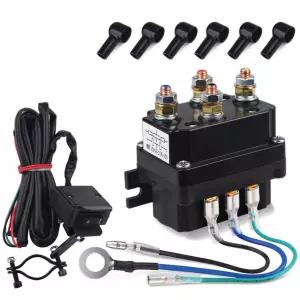 WATERWICH 12V 250A 윈치 릴레이 솔레노이드 접촉기 엄지 스위치 콤보 및 ATV UTV 2000-5000파운드용 6개