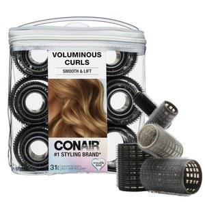 CONAIR 무열 컬러스 31 카운트 - 무열 컬 오버나이트 다양한 사이즈 - 셀프 그립 헤어 롤러 - 헤어 스타일링 도구 - 블랙 앤 그레이 - / 보관 케이스
