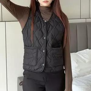 [하프클럽/셀럽하우스]여성 겨울 패딩조끼 누빔쪼끼 단체복 이너패딩 깔깔이 3색