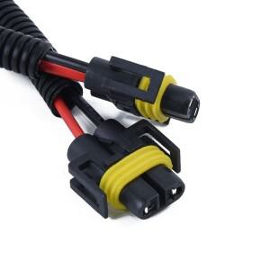 2pcs 하네스 배선 H11 H8 헤드 라이트 안개등 램프 확장 커넥터 와이어 어댑터 PVC 남성 쌍