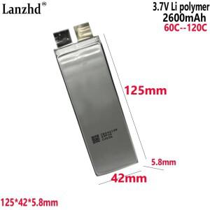 3.7V 고율 Li 배터리 60C 모델 항공기 선박 시동 전원 셀 DIY 팩 5842125 2600mAh