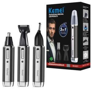 Kemei 충전식 코 트리머 수염 눈썹 코털 코와 귀 청소기 제모 기계