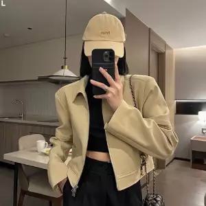 여성 크롭 카라 블루종 LK-J009 베이지FREE재킷 캐주얼자켓 여자