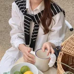 여성 봄 가을 베이직 단가라 어깨숄 니트숄 페이크가디건 울 목도리 레이어드 NT0001S