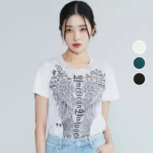 백화점 버커루 여성 날개 자수 아트웍 반팔 티셔츠 B232TS695P