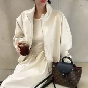 오버핏 레더 라이더 벌룬 자켓 MFNC030054 누빔하프코트 하프자켓 정장자켓 코트