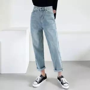 여성 워싱 코튼 데님 일자팬츠청바지 여자 일자핏 핏청바지