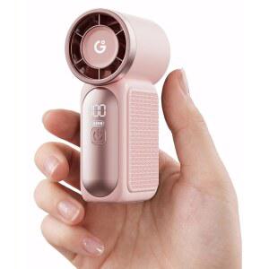 가이아탑 휴대용 휴대용 미니 선풍기 LED 디스플레이 포함 6단 16900RPM 고속 개인용 선풍기 USB 충전식 메이크업용 랜야드 포함 미니 선풍기 여행용 여성용 야외 선풍기 핑크