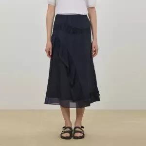 백화점 듀엘 레이스 블록 실키 스커트 D262MSD044