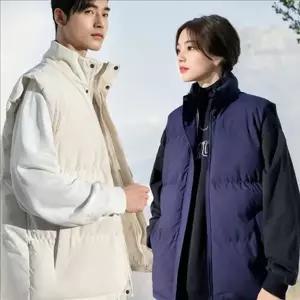 [하프클럽/셀럽하우스]오버핏 패딩 조끼 하이넥 경량 패딩 조끼 덕다운 간절기 데일리