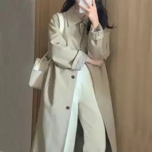 [하프클럽/셀럽하우스]여자 외출 패션 클래식 스타일 체형커버 캐주얼 체크 포인트 트렌치 코트