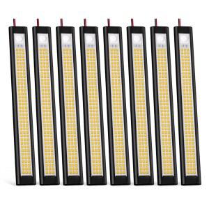 12V LED 조명, 밀폐형 트레일러 12볼트 RV 인테리어용 트레일러용 스트립 화물, 트럭, 밴, 창고, RV(8팩, 4000K, 블랙)