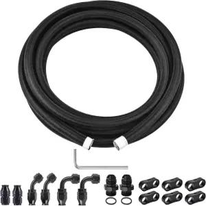 이블 에너지 6AN PTFE 연료 라인 키트 E85 나일론 땋은 호스 10피트 블랙