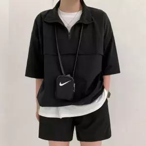 여자 여름 데일리 캐주얼 반팔 아노락 상하의 세트오버핏티셔츠 반바지 박시 투피스 캐주얼룩 반집업 밴딩