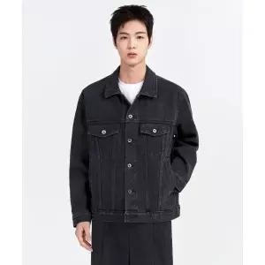 (국내매장정품) 무신사 스탠다드 MUSINSA STANDARD 릴렉스드 데님 트러커 자켓 재킷 [워시드 블랙] MMJNJ3Z