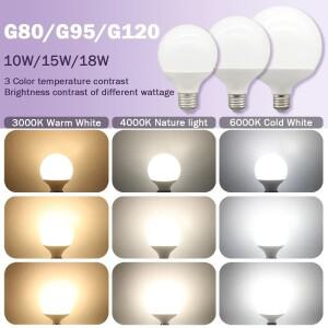 4PCS G80 G95 G125 전구 E27 10W 18W 20W CRI90 LED AC 110V 220V 글로브 볼   흰색 Lampada 램프