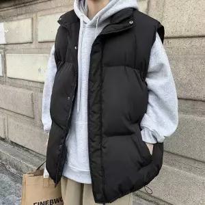 오버핏 패딩 조끼 캐주얼 겨울 편한 스타일리쉬여성 니트 베스트 청조끼 경량 크롭