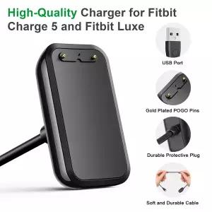 Fitbit Charge 5용 USB 충전기 Luxe용 충전 케이블 리셋 기능 독