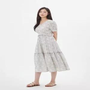 백화점 플라스틱아일랜드 V넥 프릴 원피스 PS2WO532