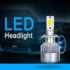 2pcs C6 72W H11 H4 Hi/Lo H7 COB LED HB3 9005 자동차 헤드 라이트 전구 안개등 12V 7200LM 램프