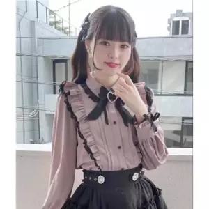 여성테마의류 셔츠 지뢰계 양산형 베이비 하트 레이스 심쿵직구