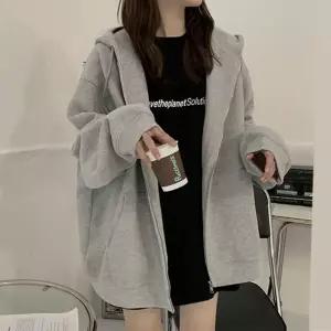 여자후드집업 코디 오버핏 트레이닝 20대가방 의류 신발