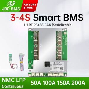 JBD 스마트 BMS 3S 12V LiFePO4 리튬이온 밸런스 50A 블루투스 UART RS485 CAN 시리얼화 가능 파워 배터리