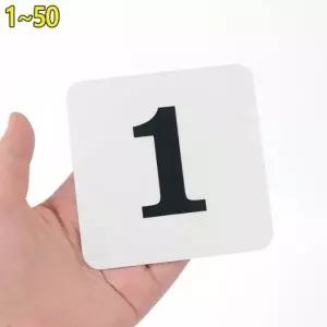 사각 아크릴 숫자 번호판(1~50번) 100X100mm 낱개 5개