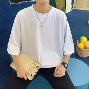 라운드넥 반팔티셔츠 반팔티 오버핏 7부셔츠 무지티