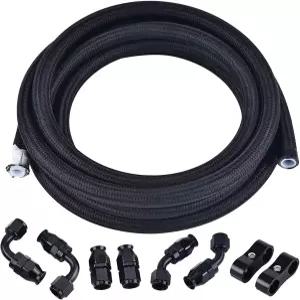 이블 에너지 4AN PTFE 연료 라인 키트 E85 호스 10FT 블랙