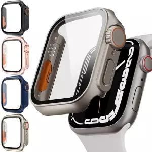 Apple Watch 케이스 용 화면 보호기 45mm 40mm 44mm 41mm 42mm 38mm PC 커버  유리 필름 Ultra Series 9 8