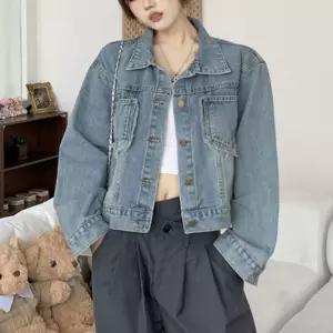데일리 여성 가을 기본 포켓 루즈핏 데님 청자켓점퍼 잠바 후리스 레트로 패딩 롱코 숏코 재킷 러커 크롭