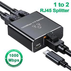 1~ 2 1000M Rj45 분배기 기가비트 이더넷 어댑터 인터넷 네트워크 케이블 확장기 커넥터 PC TV 박스 라우터