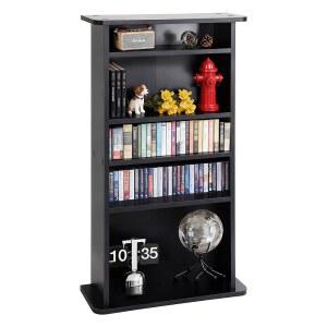 ZENY 멀티미디어 수납장 DVD 랙 책꽂이 정리함 스탠드 오디오 미디어 타워, 36인치 X 19인치 X 7인치 블랙