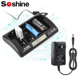 Soshine LCD 공용 충전기, Ni-MH 리튬 이온, LiFePO4, 18650 10440, 9V, AAA, C, 배터리