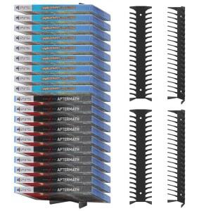 4팩 월 마운트 DVD 보관 선반 CD 및 비디오 게임 케이스 - PS5 PS4 Xbox 스위치용 헤비 듀티 메탈 CD 랙 - 플로팅 DVD 미디어 보관 홀더 및 게임 룸용 게임 정리함, 76개의 디스크 보관 가능