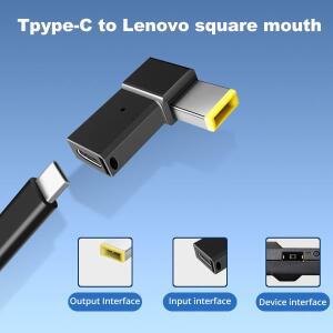 ANMONE 20V/5A 100W PD B C-레노버 ThinkPad 긴 슬림 팁 액세서리 용 사각형 어댑터 90도 충전기