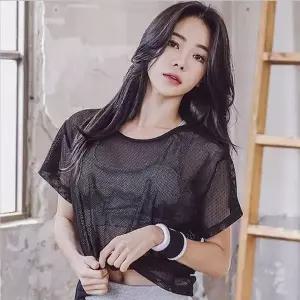 [하프클럽/셀럽하우스]여자크롭티 시스루티셔츠 망사 메쉬 레이어드티