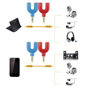 Y자형 듀얼 3.5MM 헤드폰 어댑터 플매트 카펫 러그 오디오 케이블 분배기 마이크 2 In 1 스테레오 변환기 1