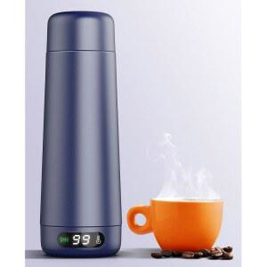 여행용 주전자 듀얼 전압 휴대용 전기 110V-220V-240V 스마트 소형 물 보일러 370ML 316 스테인리스 스틸 6가지 온도 제어 LCD 디스플레이 전 세계 사용가능
