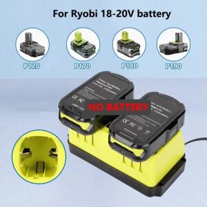 Ryobi 18V-20V 니켈 배터리 용 듀얼 포트 고속 충전기 LED 표시기 EU/US/UK/AU 플러그