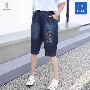 벨라도나 여성 여름 레트로 자수 데님 7부바지 청반바지 Bon-2700