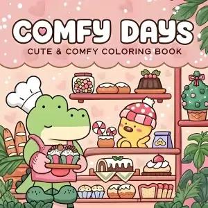 COMFY DAYS 대담하고 쉬운 패턴 성인을 위한 색칠하기 책 공포 그림책 파티와 생일을 완벽한 선물
