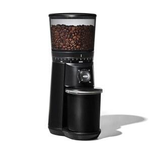 OXO BREW 그라인더 자동 원뿔형 스틸 블랙 스테인리스 원터치 매트