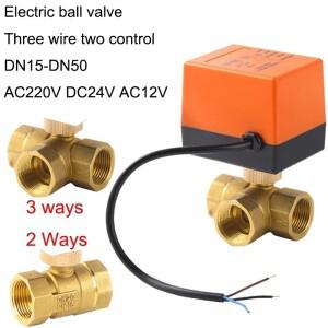 DN15/20/25/32/40/50 DC12V/DC24V/AC220V 3방향 황동 볼 밸브  3선식 2개의 제어 솔레노이드 액츄에이터