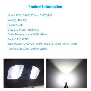 2pcss 캔버스 T10 W5W LED 194 168 전구 5W5 12V 1000LM 초고휘도 차량 실내 사이드 라이트 번호판 램프 화