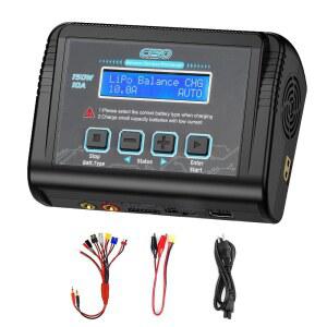 리포 배터리 충전기, 1-6S 밸런스 충전기 방전 150W 10A AC/DC, Deans/Tamiya/JST/EC3/HiTec 커넥터 케이블 전원 공급 장치 포함 Li-Po Li-Hv 이온 Fe NiMH NiCd Pb 취미 배터리용