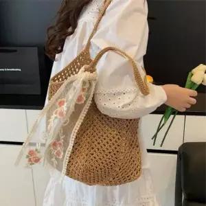 [콩심팥심]네트백 여성 에코백 데이지 메쉬 뜨개가방 데일리 토트백 그물가방