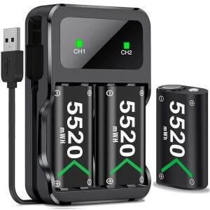 Xbox One/Xbox Series X/S 컨트롤러에 호환되는 DXKK 3x5520mWh 배터리 팩, One S/One X/One 엘리트 액세서리용 충전식