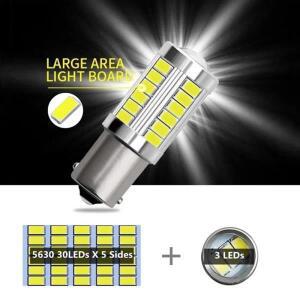 2X 1156 BA15S P21W T20 7443 LED 자동차 테일 전구 브레이크 후진등 DRL 신호 12V 24V